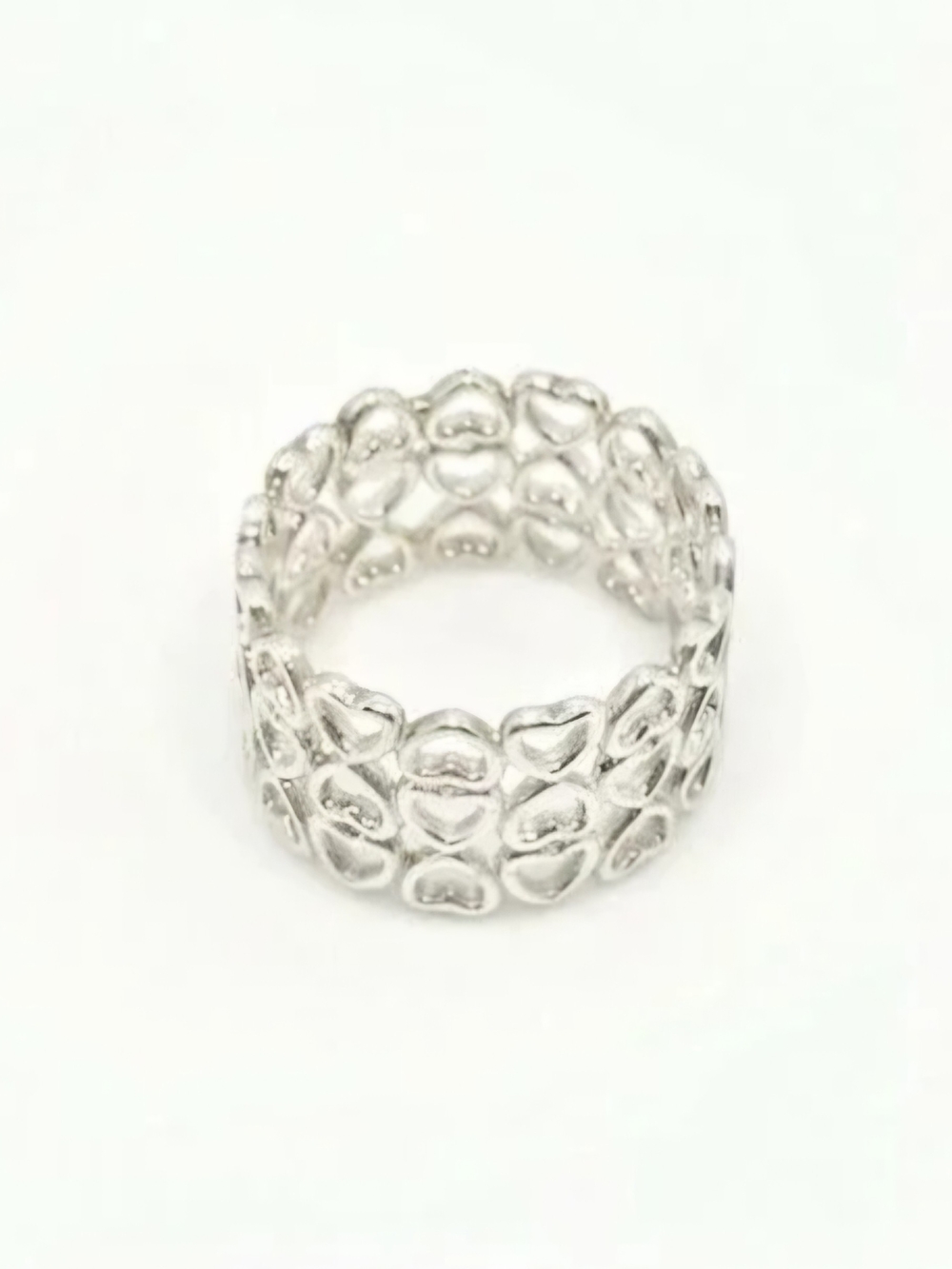 Tiffany & Co. Sterling Silver Open Heart Band — Silver Size 6 - Picture 4 of 8
